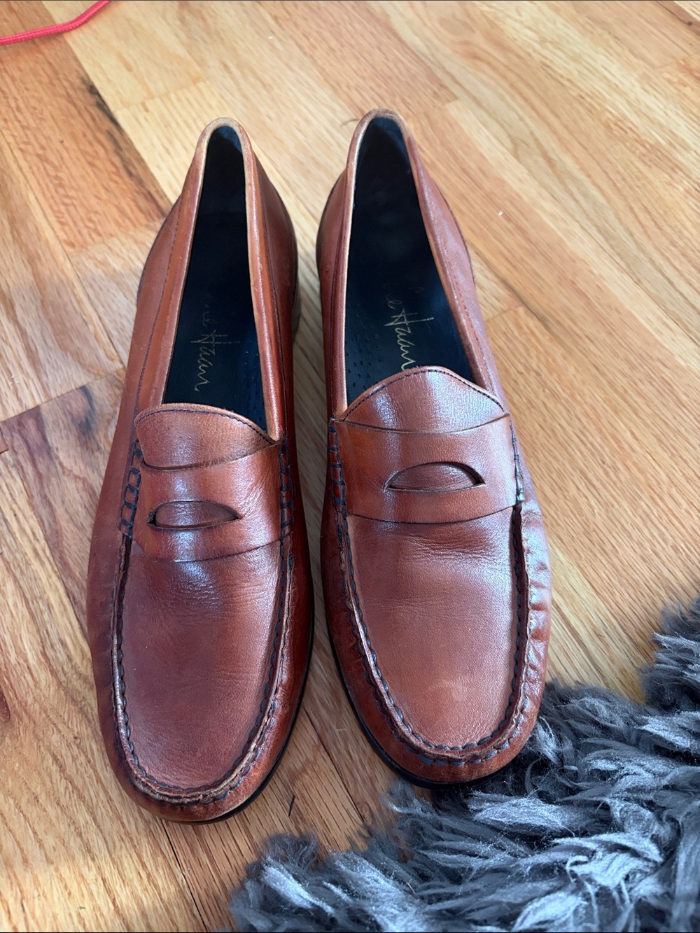 Brown Leather Cole Haan Penny Loafers - 6